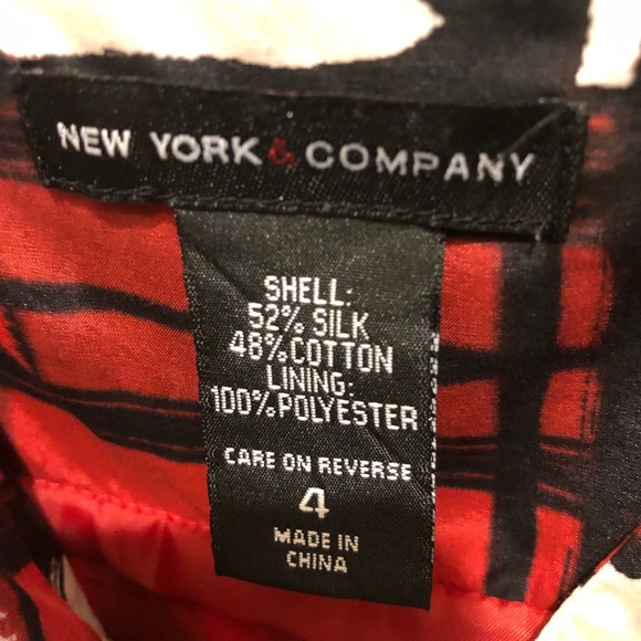 NYC red plaid straps dress with adjustable straps - Picture 4 of 5